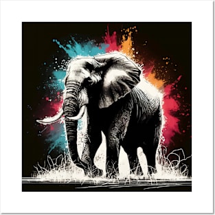 Monochromatic Black And White Elephant Posters and Art